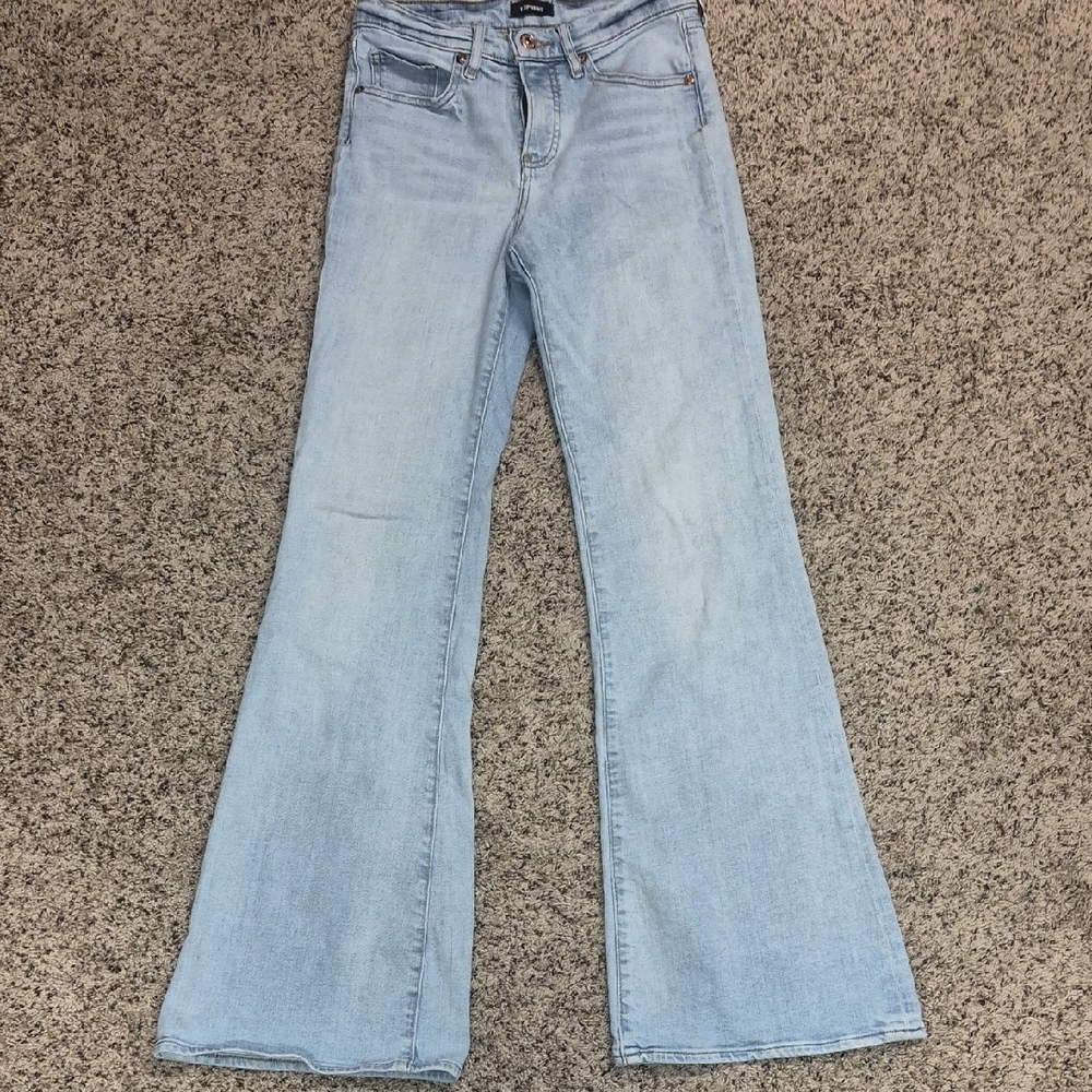 Express Light Wash Flare Jeans